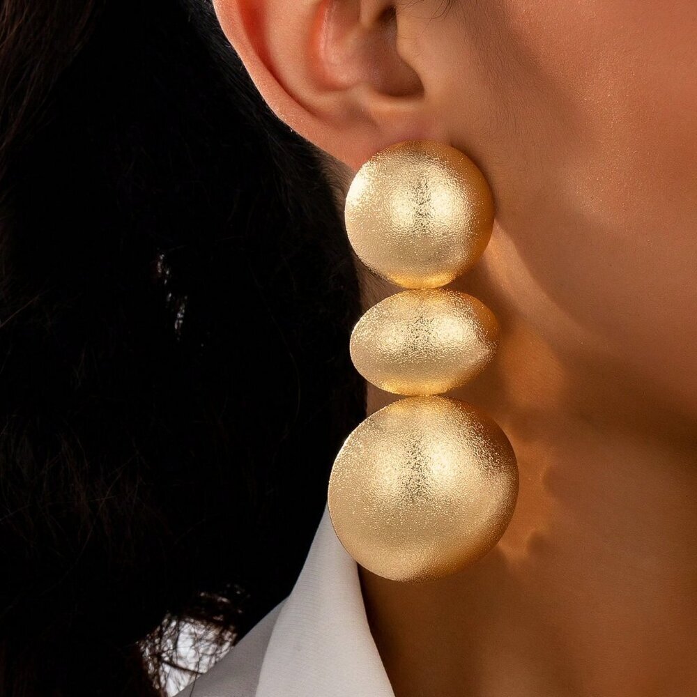 Women's Rough Style Transparent Surface Stud Earrings